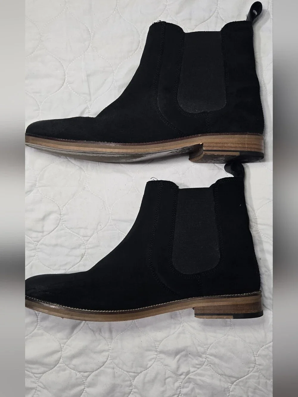 Classic Black Suede Chelsea Ankle Boots - Men Size 10.5 ( Runs Big Like A 11)